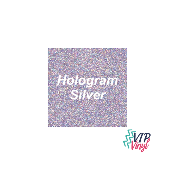 Hologram Silver Glitter HTV - 12" x 12"  Stahls CAD-CUT® - Glitter Flake Heat Transfer Vinyl -