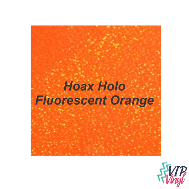 12" x 1 yard StarCraft Magic - Hoax Holo Fluorescent Orange - Holographic Adhesive Vinyl -