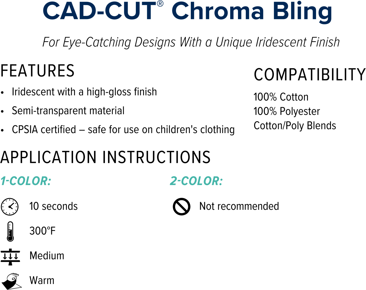 Iridescent Red Heat Transfer Vinyl, Stahls' CAD-CUT® Chroma Bling