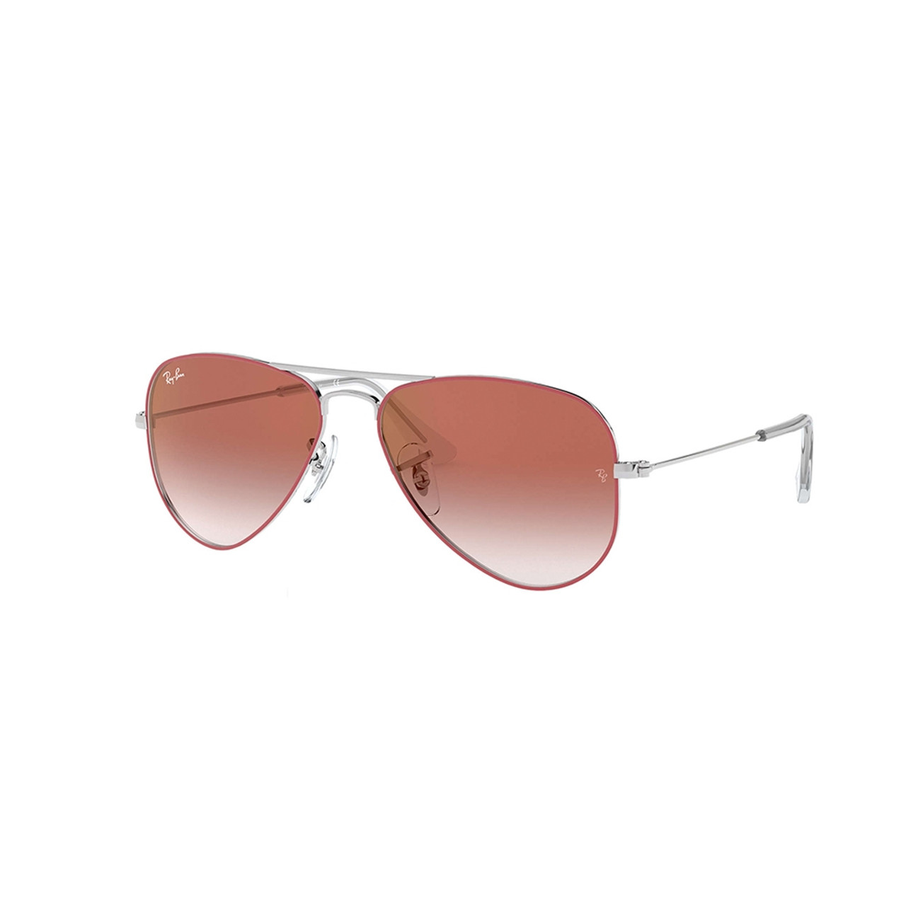 Ray Ban Junior Aviator Sliver On Top Red W/ Red 50