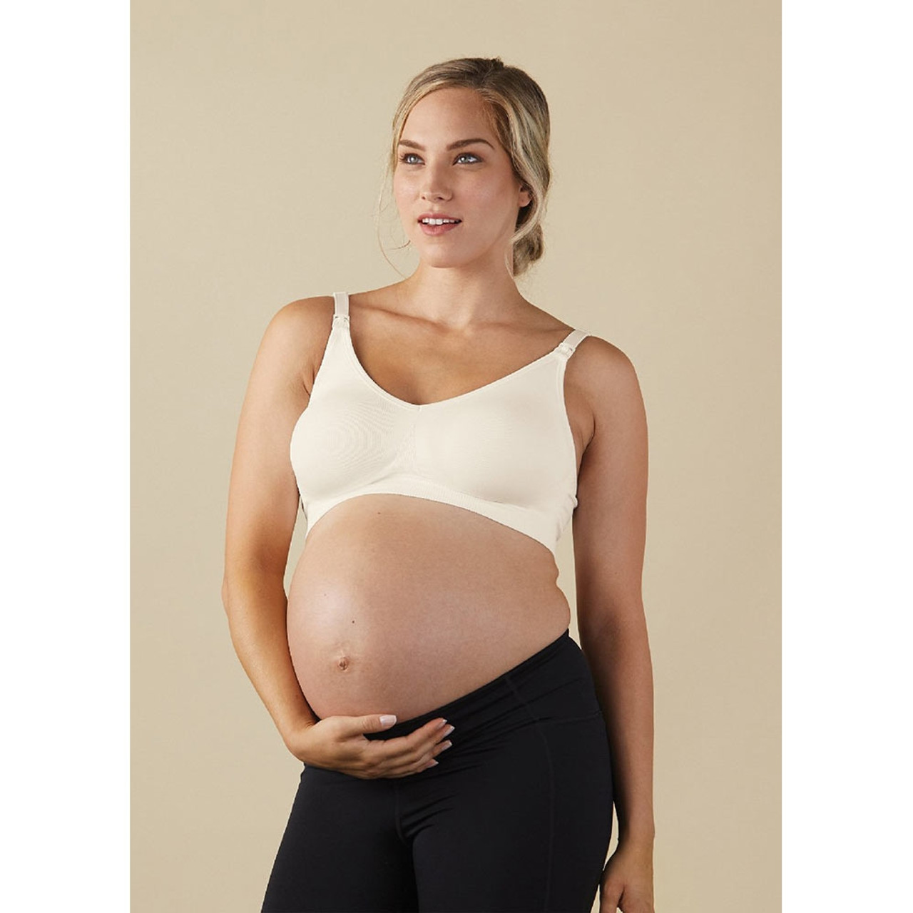 Bravado Designs Sustainable Maternity & Nursing Bra for Breastfeeding,  Plunge Wireless Seamless V-Neckline Bra, Antique White, L-Plus at   Women's Clothing store