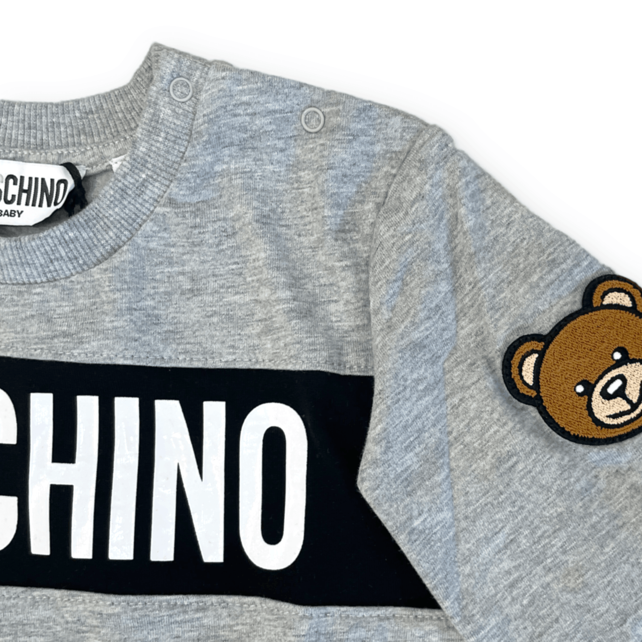 【送料&関税込】Moschino Long Sleeve Cotton T-shirt Moschino Long Sleeve T Shirt With Large Logo