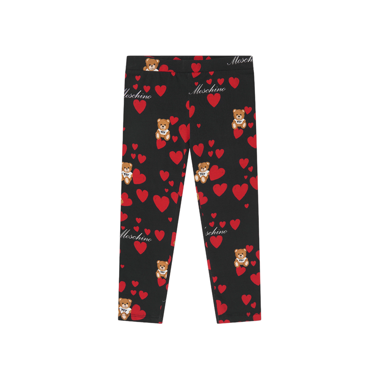 Moschino Girl Allover Bear Heart Printed Leggings