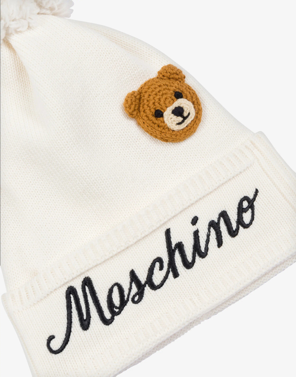 Moschino Knitted POM POM Hat CLOUD