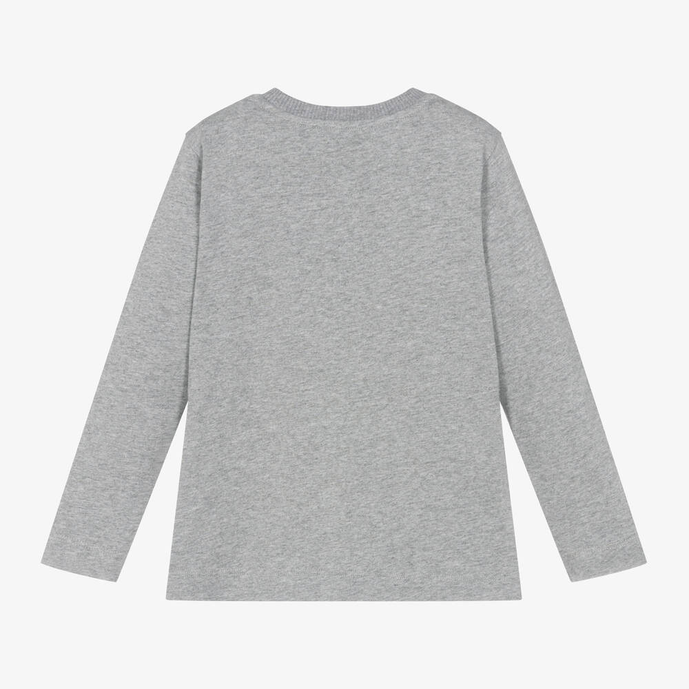 トップス SWAG MOSCHINO Archive Long sleeve tee Moschino Ls Tee With Two Bears Txt Logo Grey 24FW