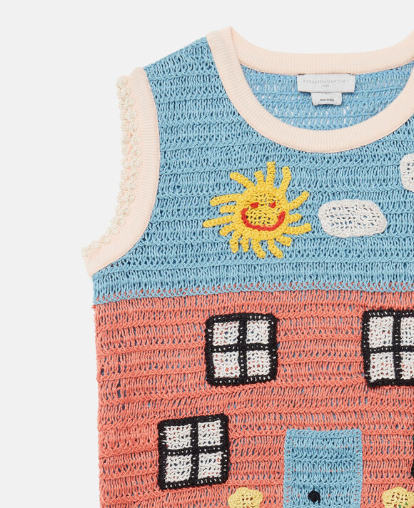 Stella McCartney Girl Knit Vest With House Crochet 24FW