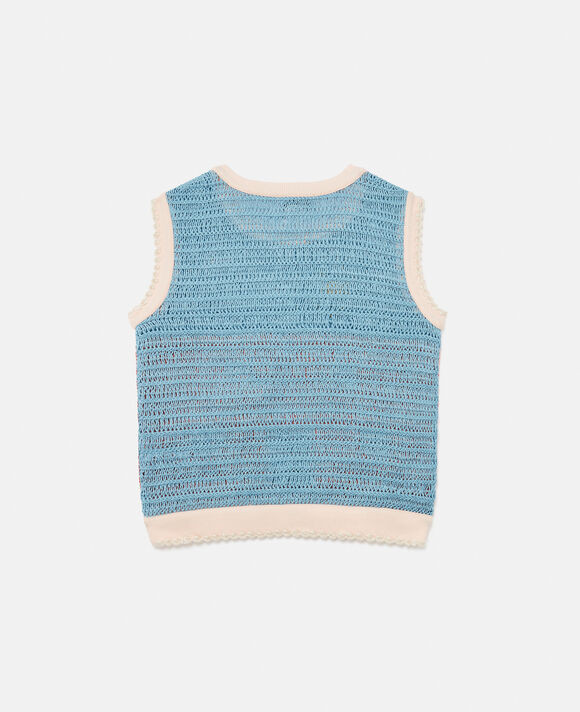 Stella McCartney Girl Knit Vest With House Crochet 24FW