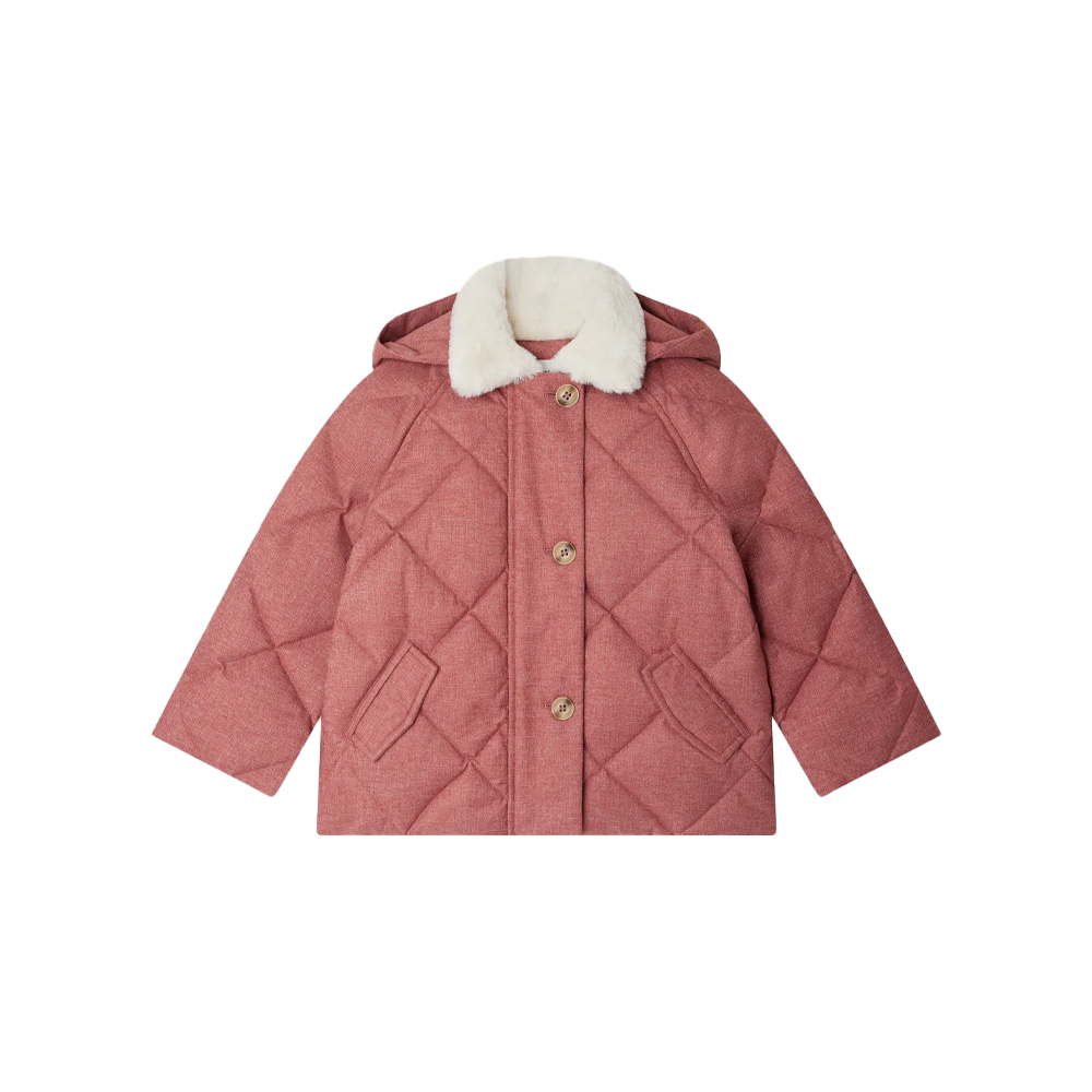 Bonpoint Janice Down Jacket With Faux Fur Collar 25FW