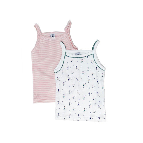 PETIT BATEAU - ちく② Petit Bateau Set of 2 Boy's Tank Tops Blue | BabySqaure