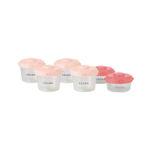 Beaba Clip Containers Pink 2oz/4oz 6-Pack Feeding