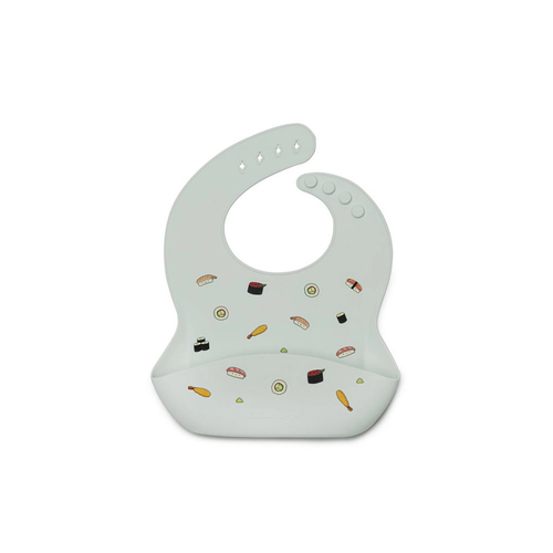 Loulou Lollipop Silicone Bib - A molded, catch-all pouch and easy, wipe-down surface makes for quick cleaning