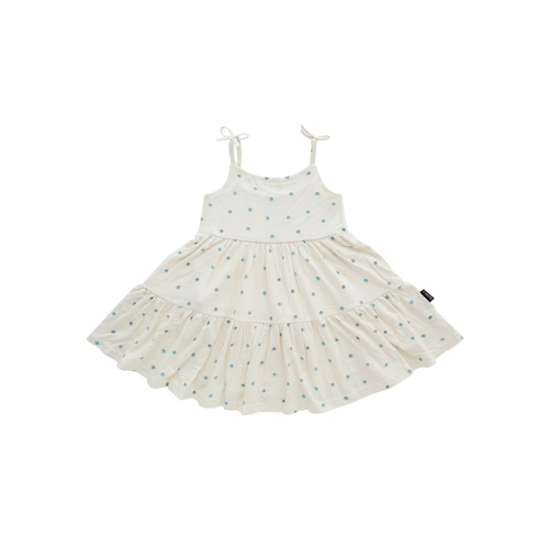 Belan.J Shoulder Tie Dress - Watercolor Polka Dots Belan.J-Shoulder-Tie-Dress-Watercolor-Polka-Dots