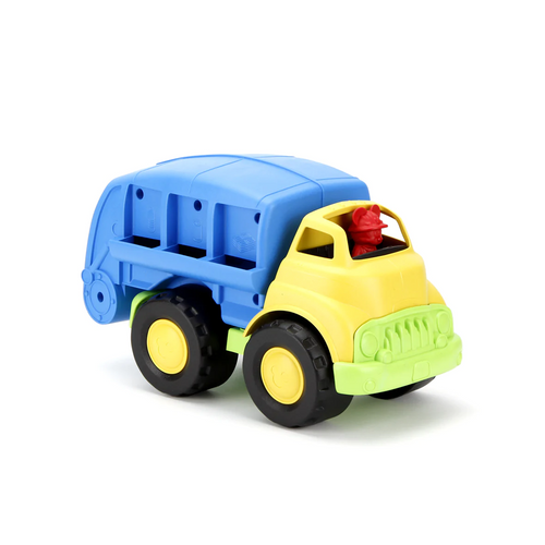 Green Toys Mickey Mouse Recycle Truck - With the Green Toys™ Disney Baby Mickey Mouse Recycling Truck, little ones will learn recycling basics while playing with this super cool truck that has a movable recycling bed and open/shut rear door! Made from 100% recycled plastic, this sturdy truck is a perfect first vehicle toy with no sharp edges or small parts.