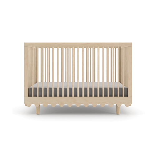 Oeuf Moss Cribs Birch - a bold-yet-simple wave motif that’s an instant statement in any nursery, whether minimalist or maximalist