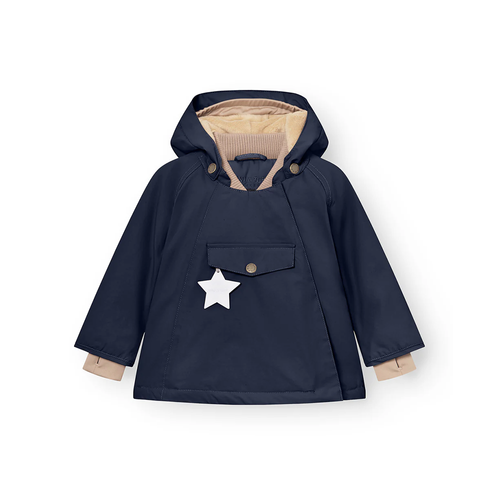 Mini A Ture Wang Fleece Lined Winter Jacket - 24FW Outer Space - The jacket opens at the front by a hidden, slanted zipper and has a soft fleece lining. Mini A Ture Wang Fleece Lined Winter Jacket - 24FW Outer Space - The jacket opens at the front by a hidden, slanted zipper and has a soft fleece lining.