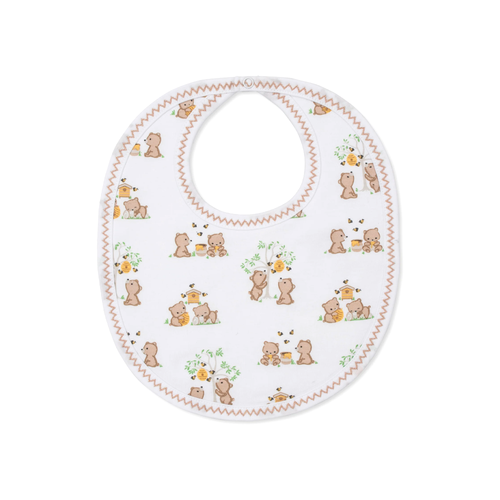 Kissy Kissy Bib PRT Honey Brcub 25SS ONE SIZE - perfect for catching baby's mealtime messes. Made from the softest Pima cotton for ultimate comfort.