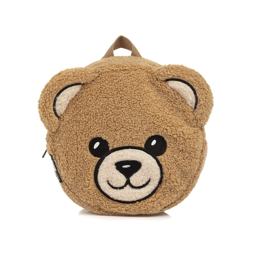 Moschino Backpack Bear Brown - This irresistibly cute Moschino Bear Backpack in warm brown teddy fleece is designed especially for little boys and girls.