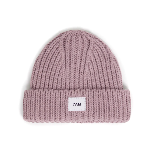 7AM Beanie - Chunky Ash Rose - Crafted from a luxuriously soft, cotton knit blend and finished with an elegant ribbed design, this comfy beanie is the perfect headwear for breezy days, cooler nights, and cozy winter wonderlands.