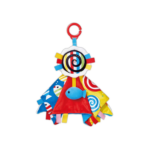 Anpanman Activity Book 1238 - A soft and colorful baby blanket toy from the popular Shima Shima Guruguru series, designed to encourage sensory and motor skill development from newborn age.