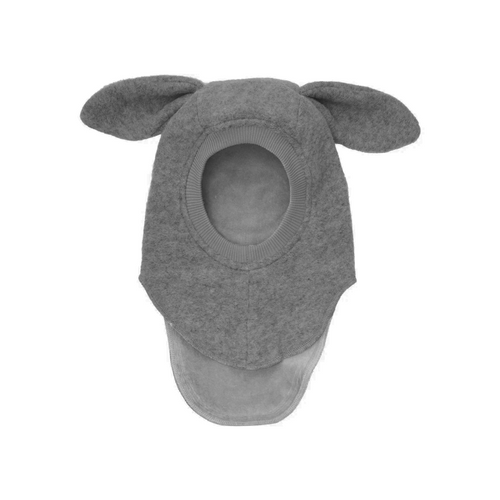 Huttelihut Balaclava Ears Wool Grey - This Huttelihut balaclava is crafted from a soft wool blend and features two cozy layers for extra warmth. Designed with adorable teddy bear ears and a comfortable ribbed edge, this balaclava ensures a snug fit and includes a split design for extended neck coverage.