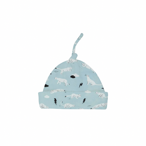 Red Caribou Baby Beanie 25FW Winter Sky 0-6m - This baby beanie, made from 100% GOTS-certified organic Pima cotton, is naturally hypoallergenic and incredibly soft against delicate skin.