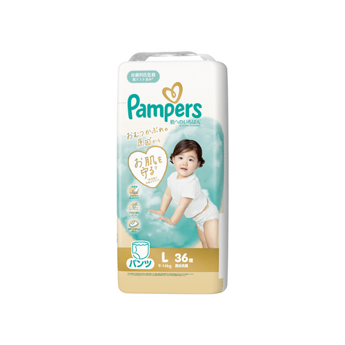 Pampers Pull-Ups L36pcs(9-14kg) - The Pampers Pull-Ups are Japan’s top-rated pants-style diapers, created to protect delicate skin from irritation while keeping your baby dry and comfortable all day.