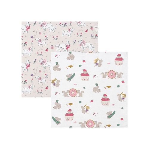 Nest Designs Washcloth Set (6 Pack) 26SS Cheeky Capers  - This multipurpose bib can be used for over-the-shoulder protection during burping sessions and a big bib for older kiddos.