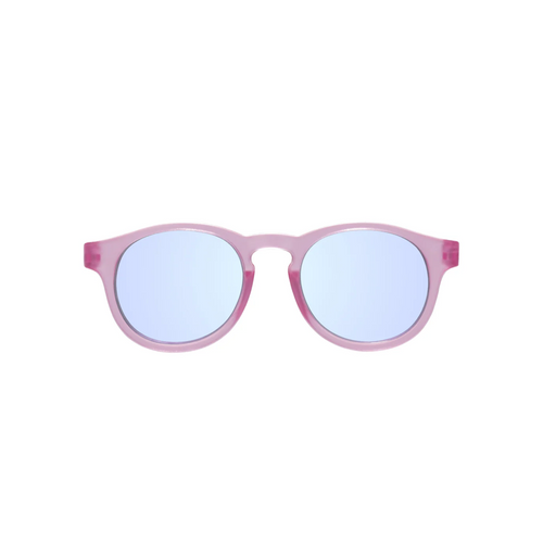 Babiators Custome Limited Edition Purple - Fuchsia Haze - Double the fun, double the shine! These purple transparent fuchsia frames get an instant upgrade with reflective purple mirror lenses, giving your little one a bold, playful look that really stands out in the sun.
