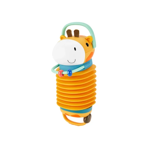 Skip Hop Giraffe Accordion - Featuring easy-grab handles, our musical toy for baby creates a variety of unique sounds and tunes as they push and pull the soft rubberized accordion.