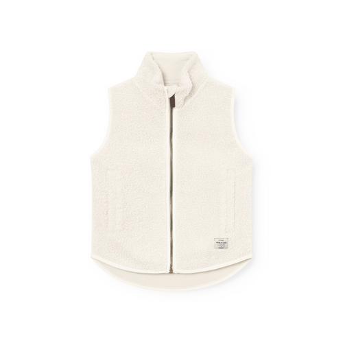 Mini a Ture Matbattal Vest. Grs 26SS Cream - MINI A TURE vest in teddyfleece with a medium-high neck to give a comfortable warmth.