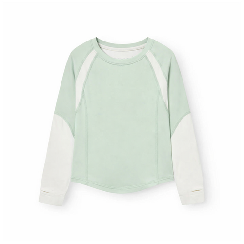 Mini a Ture Matlendi Ls T-Shirt. Grs 26SS Sea Foam  - The quick dry technology ensures that moisture is rapidly wicked away from the skin, keeping the child dry and comfortable throughout their daily activities.