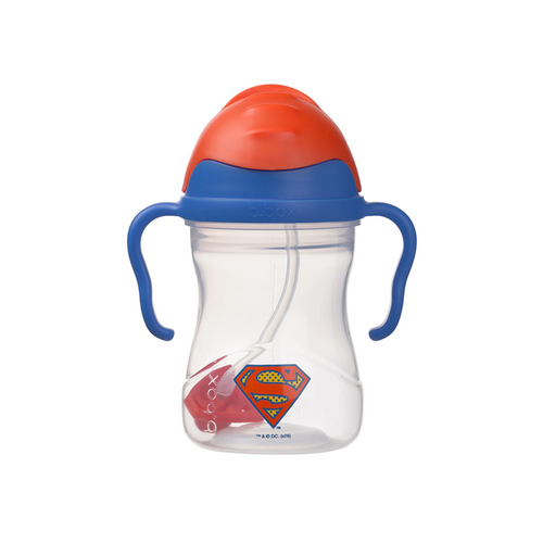Bbox Sippy Straw Cup 240ml Superman - Our award-winning sippy cup features our innovative b.box weighted straw that moves with the liquid – whatever angle the cup is tilted.