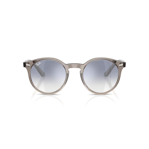 Ray Ban Transparent Grey W/ Clear Grad Blue Mirror Silver 44 - It is a Junior sized, Round frame shaped made of Acetate for a perfect style. Fan of the Classic style ? These Ray-Ban Sunglasses are the perfect accessory.