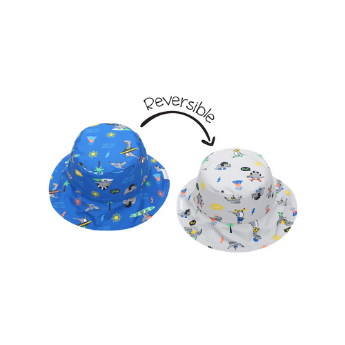 FlapJackKids UPF50+ Patterned Sun Hat Dino (2-4Y)   - Maximum sun protection and beautiful design is what we do best!