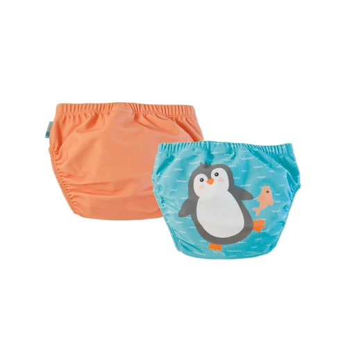 Zoocchini Baby-Toddler Knit Swim Diaper 2 Piece Set Penguin 2-3T - Your little one will look oh-so-cute taking a dip in the ocean or the pool, and your baby's swim will also be pool-friendly!