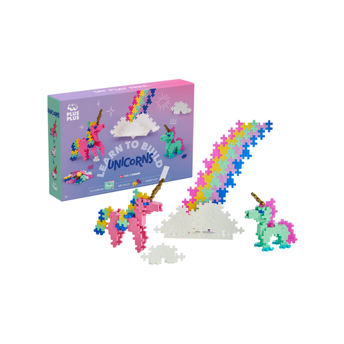 Plus Plus Learn to Build Unicorns - 275pcs - Join us on an enchanting journey to a world filled with magic and fantasy with Learn to Build Unicorns!