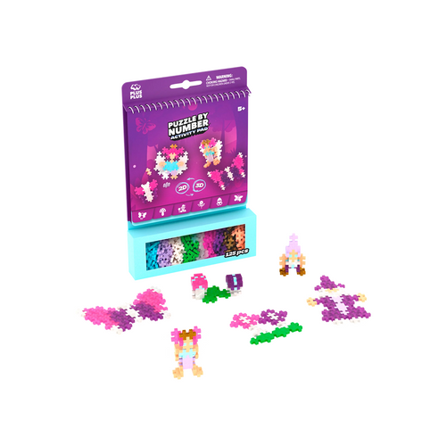 Plus Plus Puzzle by Number Nchanted Forest - 125pcs - Step into a magical world with the Plus-Plus Enchanted Forest Activity Pad.