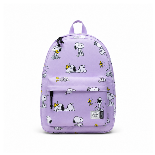 Herschel Peanuts Classic Backpack Snoopy Pink - Redesigned for today with more space and made with EcoSystem™ recycled fabrics, this roomy, durable backpack transitions effortlessly from school to play with multiple pockets and comfortable padded shoulder straps for kids aged 8 – 12 years.