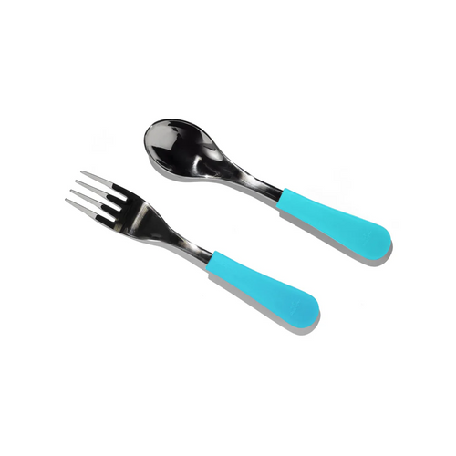 Avanchy Stainless Fork and Spoon Combo Set - Elevate your Baby Led Weaning (BLW) journey with Avanchy's Stainless Steel Baby Forks.