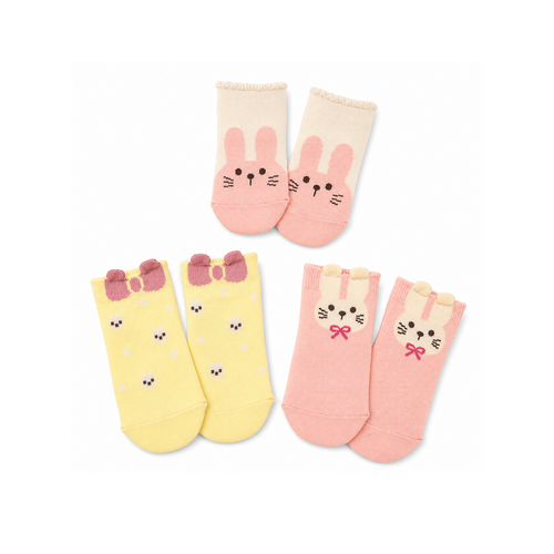 Stample Puffy Short Socks Orange 3P 26FW SS - The Stample Puffy Short Socks Orange 3P Set adds a sweet and playful touch to your little one’s outfit.