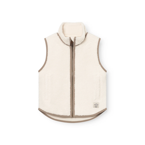 Mini A Ture Matbattal Teddyfleece Vest 26FW Cream - Soft teddyfleece vest from MINI A TURE made from recycled polyester.