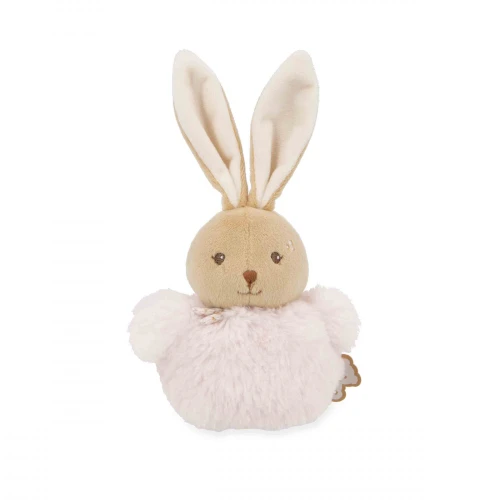 Kaloo Intemporel: Bear Doudou Pink - The iconic Kaloo bunny plush in a mini size! At 12 cm, this pom-pom bunny has an incredibly soft and cuddly fur tummy, perfect for hugs.