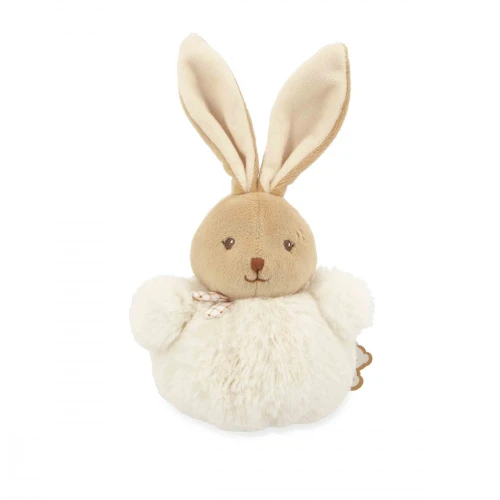 Kaloo Intemporel: Bunny Doudou Cream - The iconic Kaloo bunny plush in a mini size! At 12 cm, this pom-pom bunny has an incredibly soft and cuddly fur tummy, perfect for hugs.
