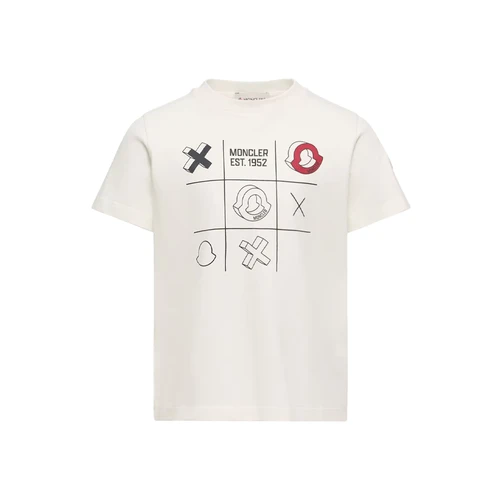 Moncler Tic Tac Toe Print T-Shirt Natural 26FW - This cotton jersey t-shirt is inspired by afternoons spent playing board games.