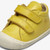 Trendy, yellow shoes for small children comfortably fastened with velcro. Light, leather boots with a higher upper.