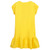 Teen girls yellow T-shirt dress by Italian brand Moschino Kid-Teen, with a flared hemline and gathered sleeves