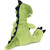 Lincoln is a green and blue t-rex with a cute toothy grin and textured fabric on his torso and paws!