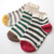 Stample 3Pack Kid's Socks Colorful Line 24SS - These short socks feature a striped design with contrasting colors at the toe and heel.