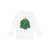 Stella McCartney Kid Ls Tee With Xmas Tree Logo Disk White 24FW - White long-sleeved top for boys and girls by Stella McCartney Kids, made in soft and stretchy organic cotton jersey.