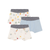 Petit Bateau 3 Boxer Blue Star - Boy 3 Pack Boxers: one with an animal spacewalking motif, another featuring a star print, and a third in a plain color.